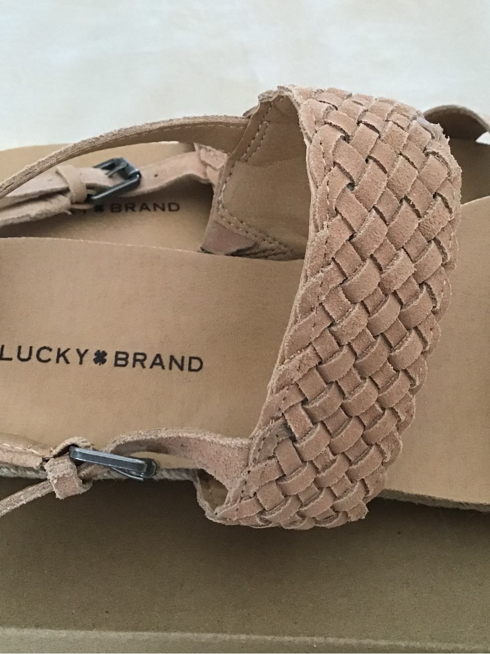 Lucky Brand Tan Woven Ankle-Strap Sandals - Picture 5 of 7